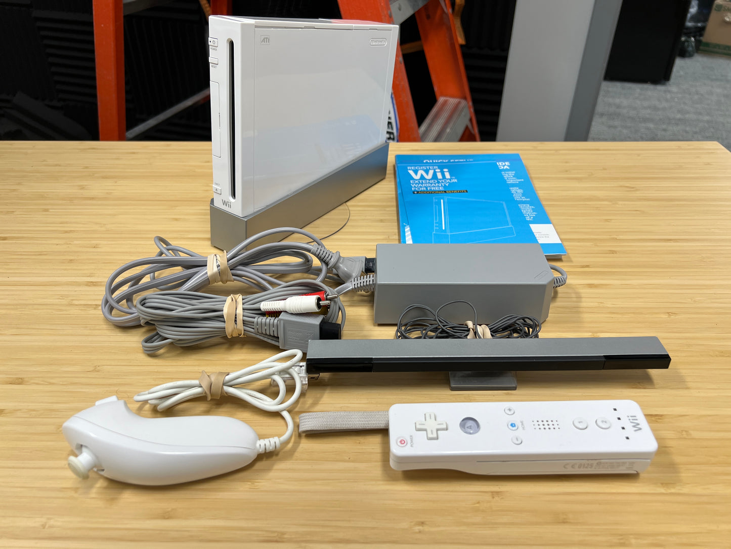 Nintendo Wii White Console w/ Controller, Cords, & Box (Used)