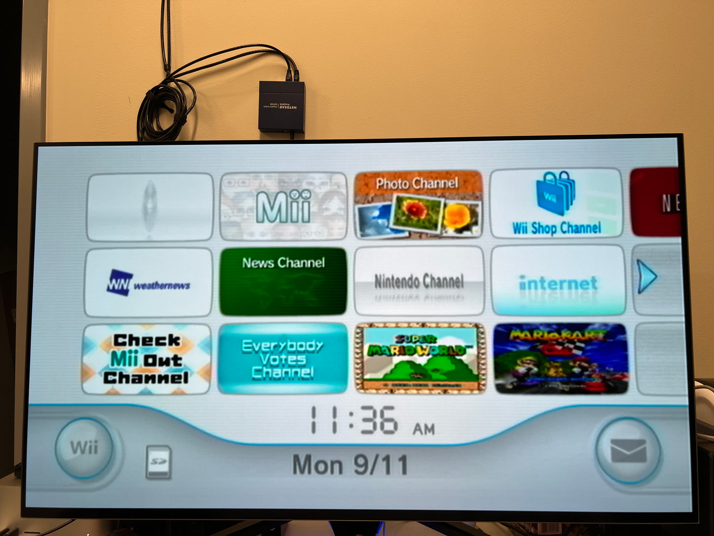 Nintendo Wii White Console w/ Controller, Cords, & Downloaded Classic Games (Used)