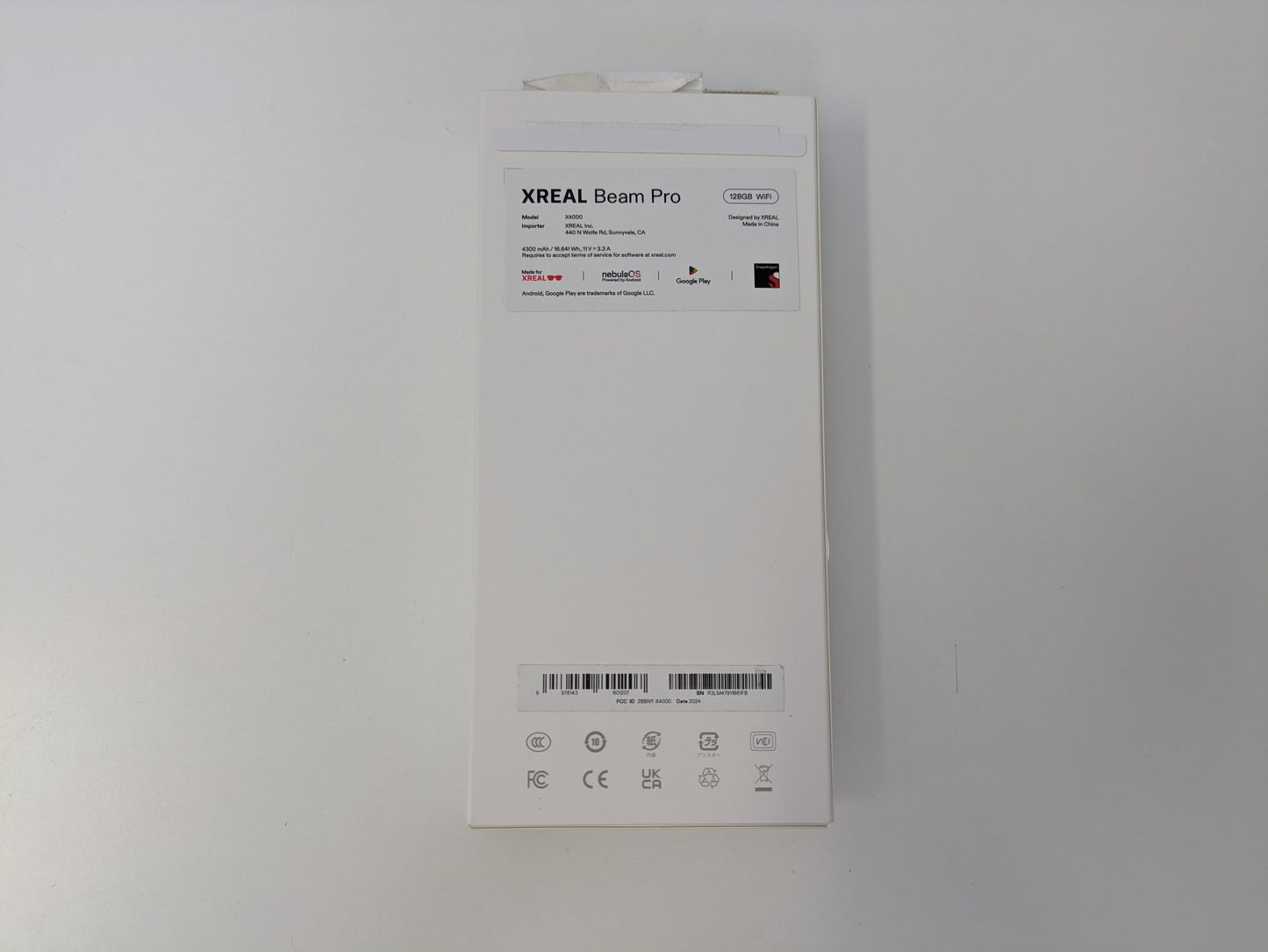 XREAL Air 2 Pro Smart Display Glasses w/ XREAL Beam Pro X4000 (White, 128GB, Unlocked) - USED