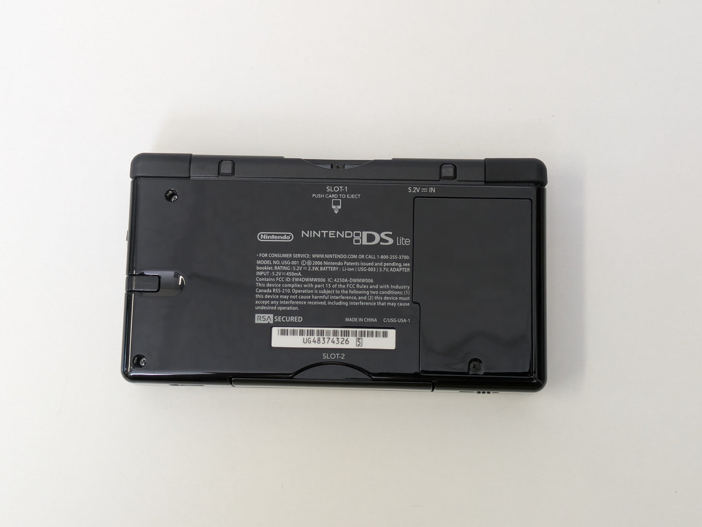 Nintendo DS Lite w/ Stylus & Charger - Onyx Black - Used