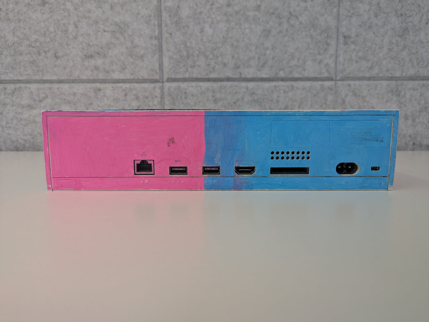 Microsoft Xbox Series S 512GB Console w/ accessories - Custom Pink/Blue Paint Job - MISSING FRONT USB PORT - Used