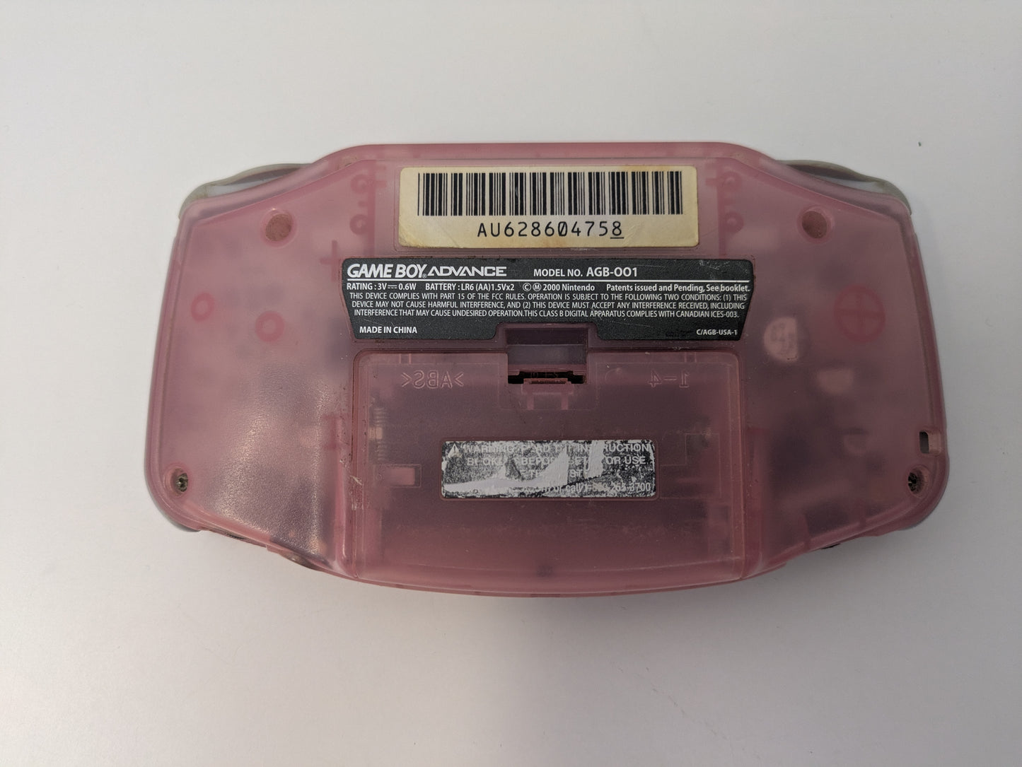 Nintendo GameBoy Advance GBA Fuschia Pink Handheld w/ Carrying Case - USED (GG63)
