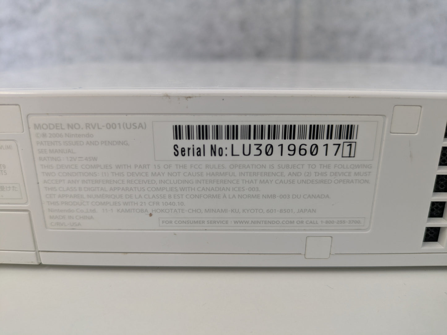 Nintendo Wii Console ONLY - AS-IS (GG112)