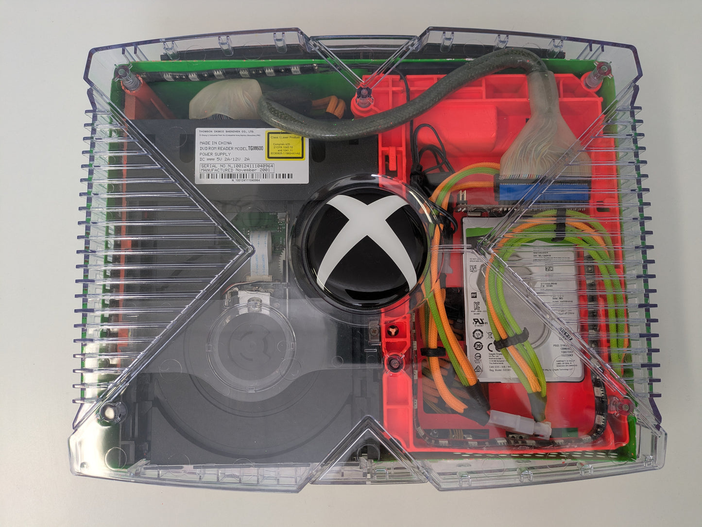 Microsoft Xbox MODDED w/ XBMC DASH - 1TB HARD DRIVE & CUSTOM SHELL & LEDs - TESTED & WORKING - AS-IS