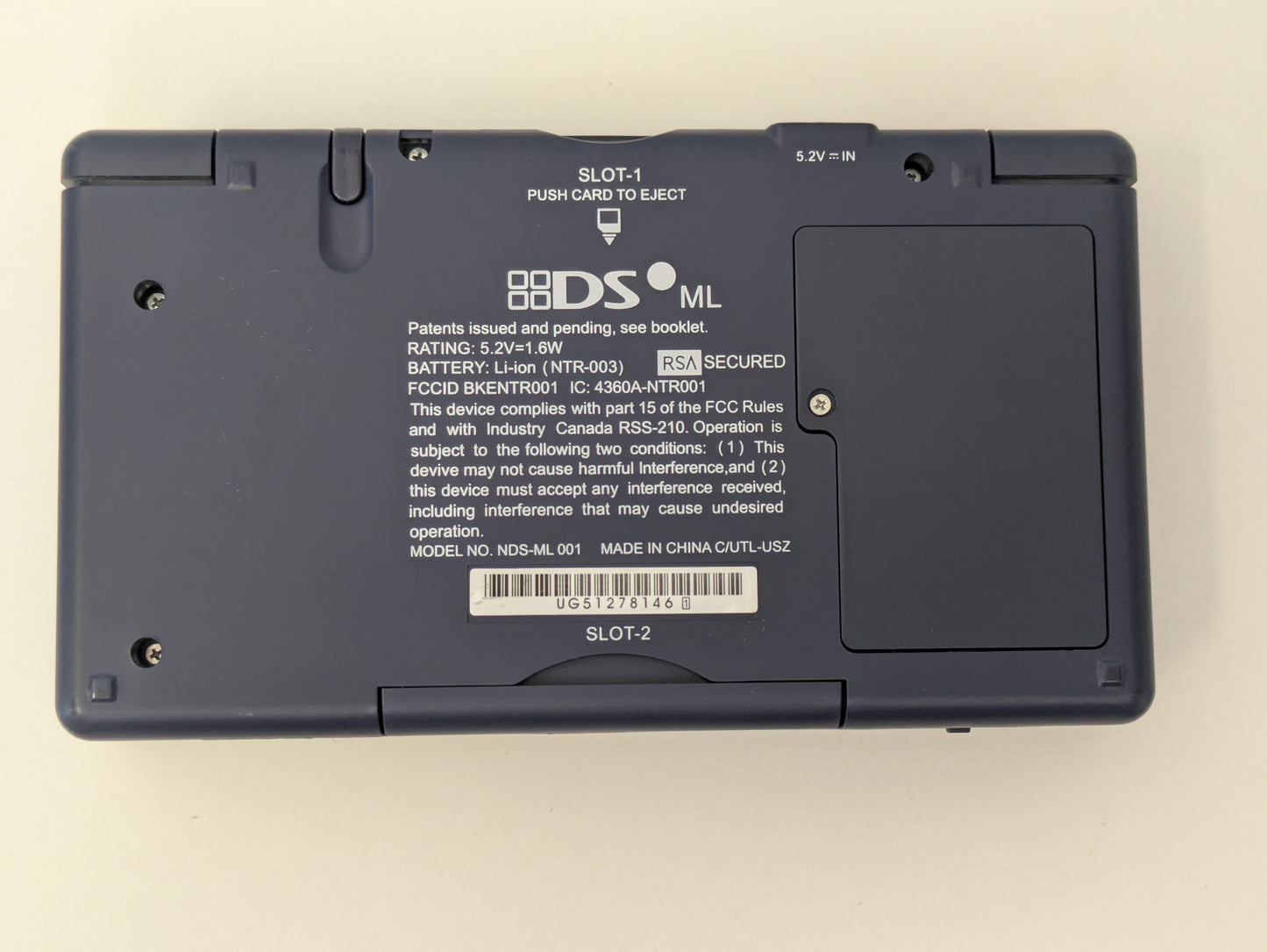 Nintendo DS ML (Navy Blue) - Original DS 3rd Party Reshell w/ stylus and GBA slot cover - Used