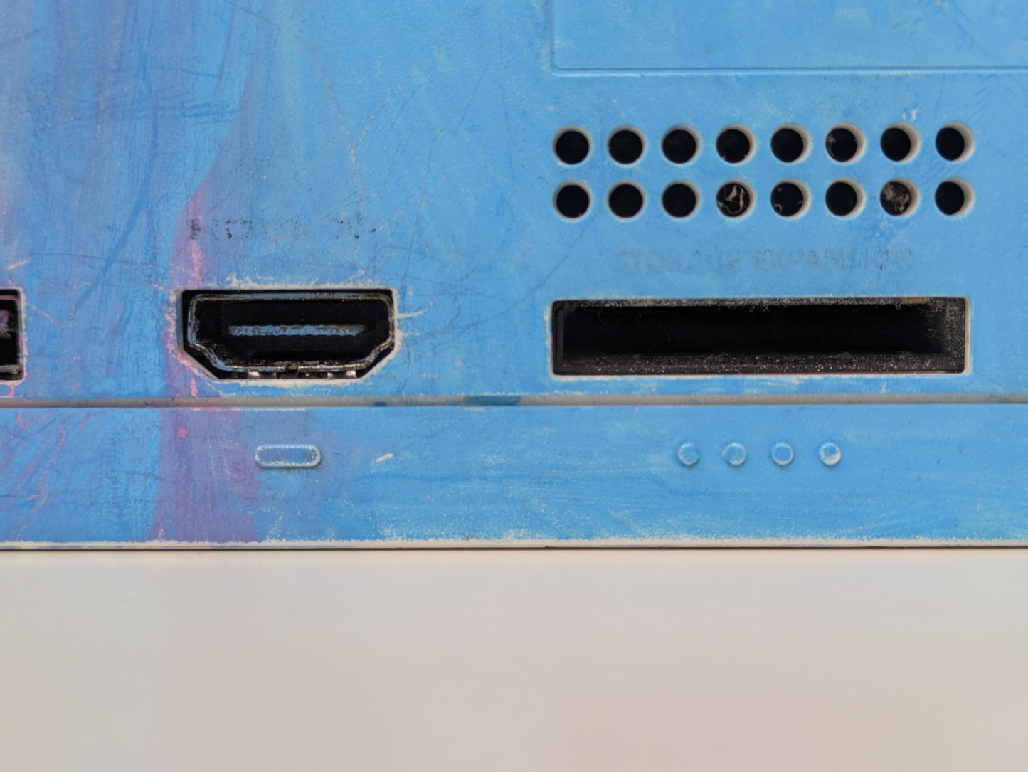Microsoft Xbox Series S 512GB Console w/ accessories - Custom Pink/Blue Paint Job - MISSING FRONT USB PORT - Used