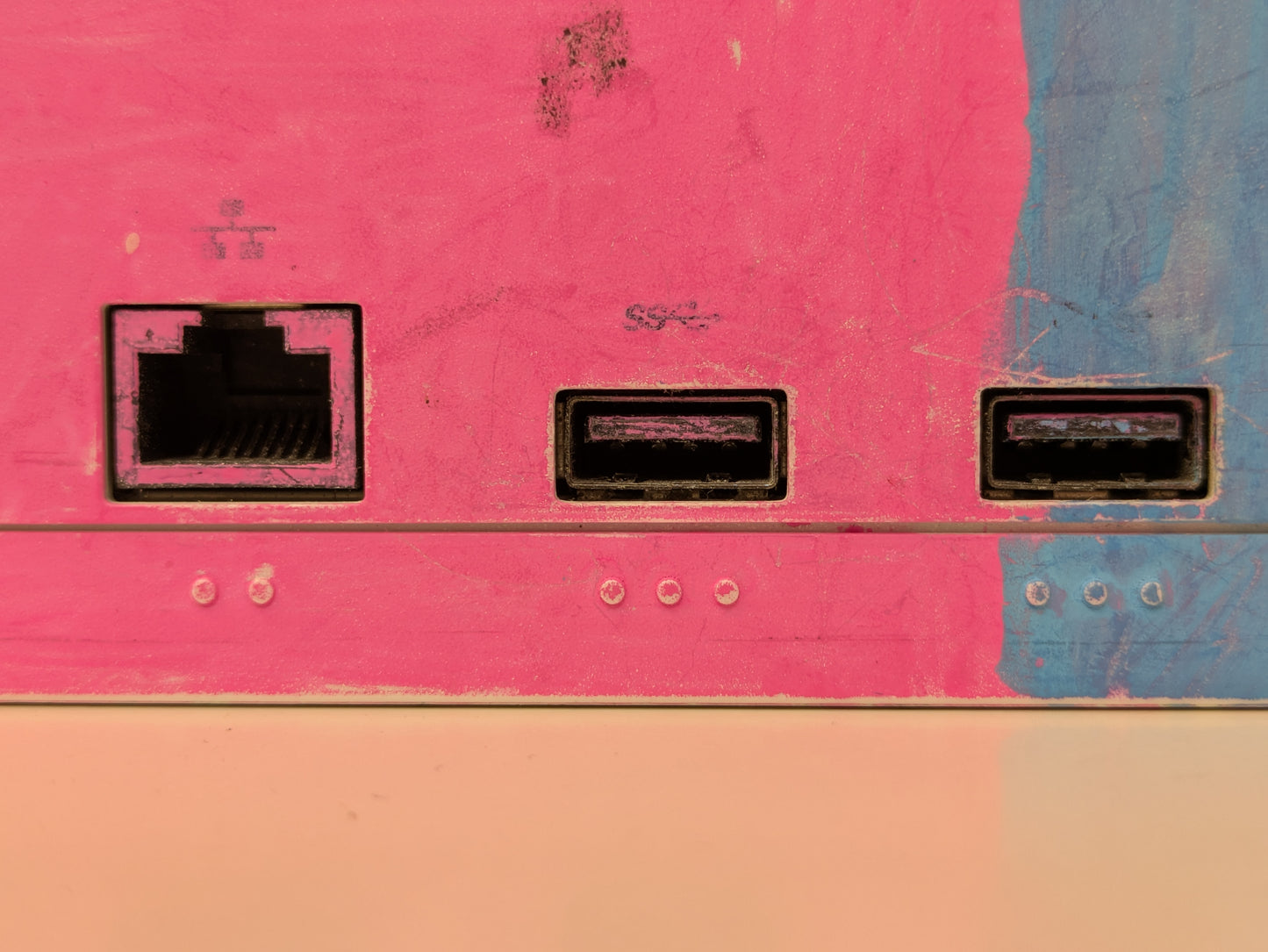Microsoft Xbox Series S 512GB Console w/ accessories - Custom Pink/Blue Paint Job - MISSING FRONT USB PORT - Used