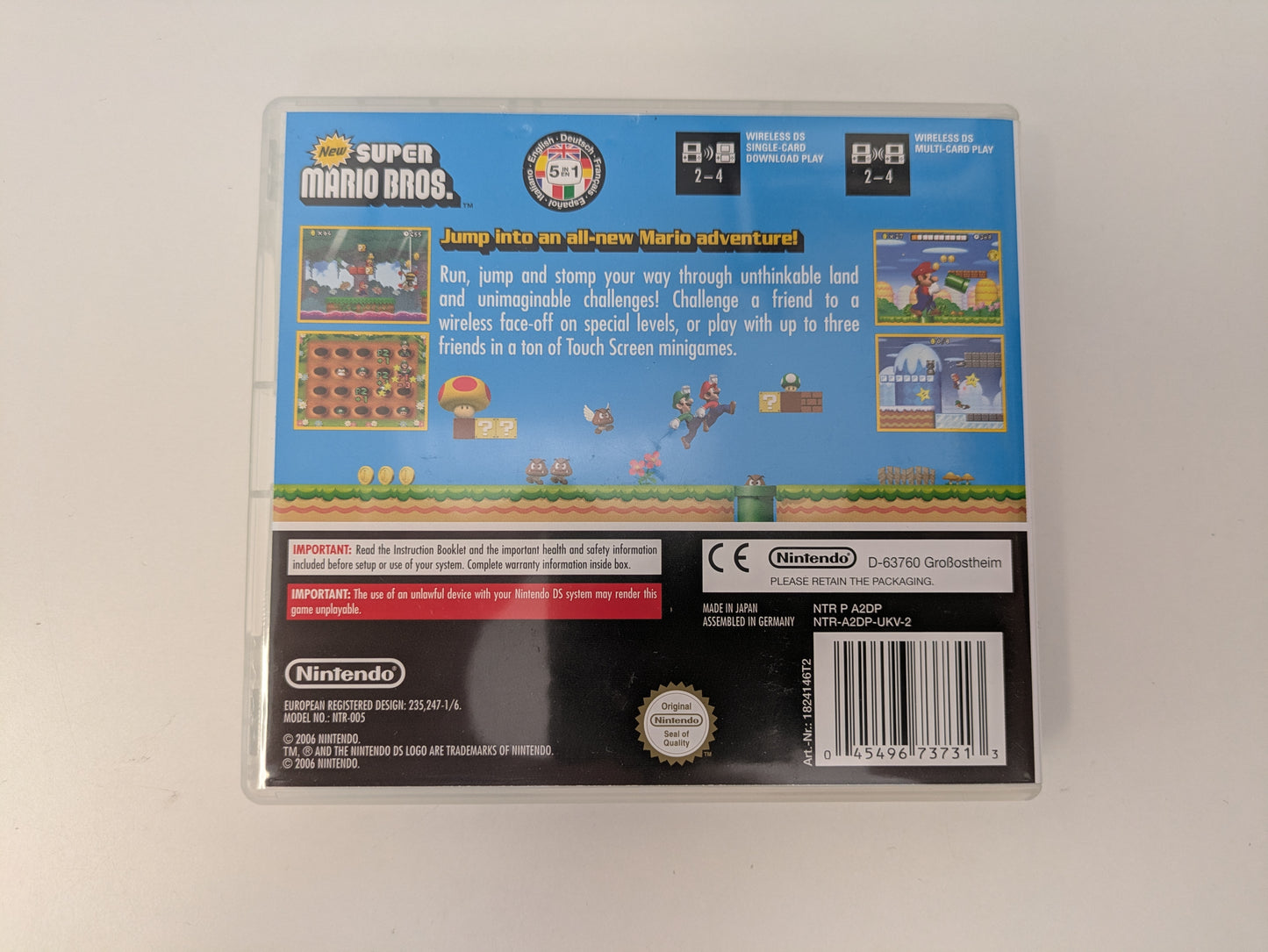 Nintendo DS Lite - Lime Green - PAL Variant - New Super Mario Bros. Bundle - Official Licensed Nintendo Refurbished Product - Used