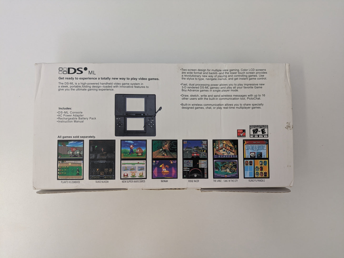 Nintendo DS ML (Charcoal Black) - Original DS 3rd Party Reshell - COMPLETE IN BOX - Used