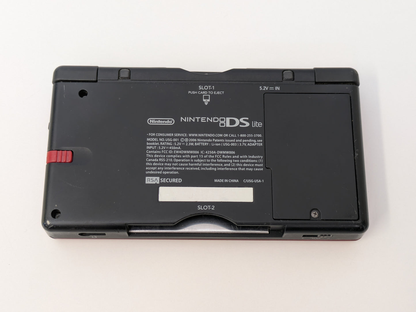 Nintendo DS Lite - Crimson Red & Black - CONSOLE ONLY - Used