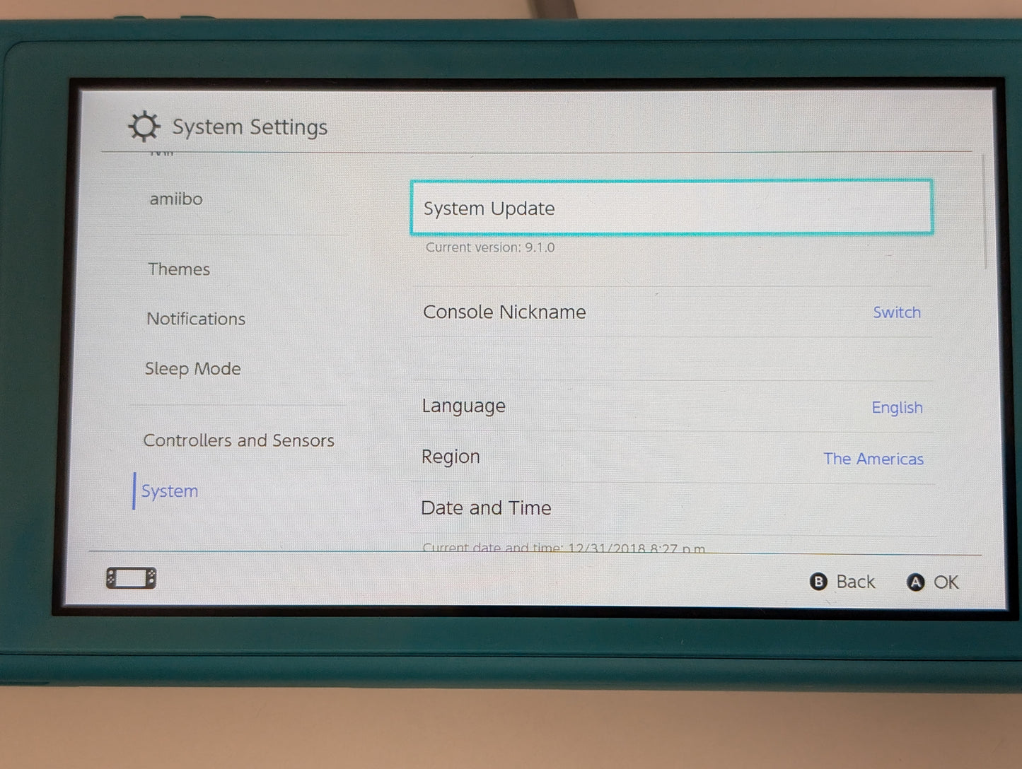 LOW FIRMWARE 9.1.0 Nintendo Switch Lite (console only) - Turquoise - USED