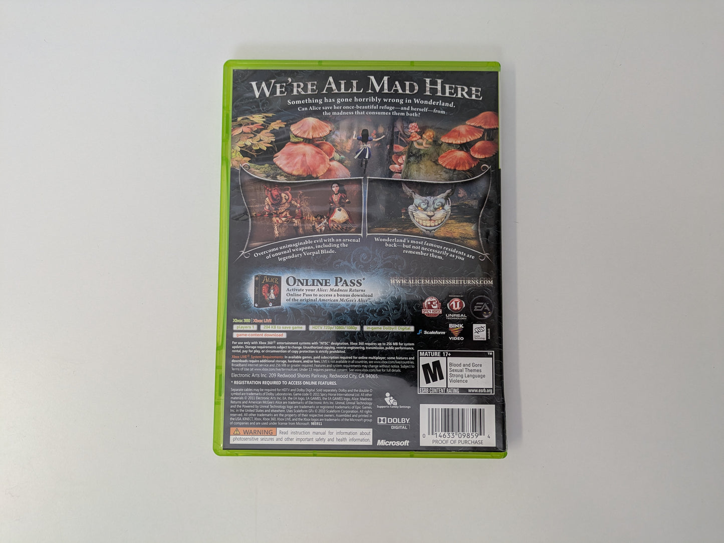 Alice: Madness Returns (Xbox 360) - CIB