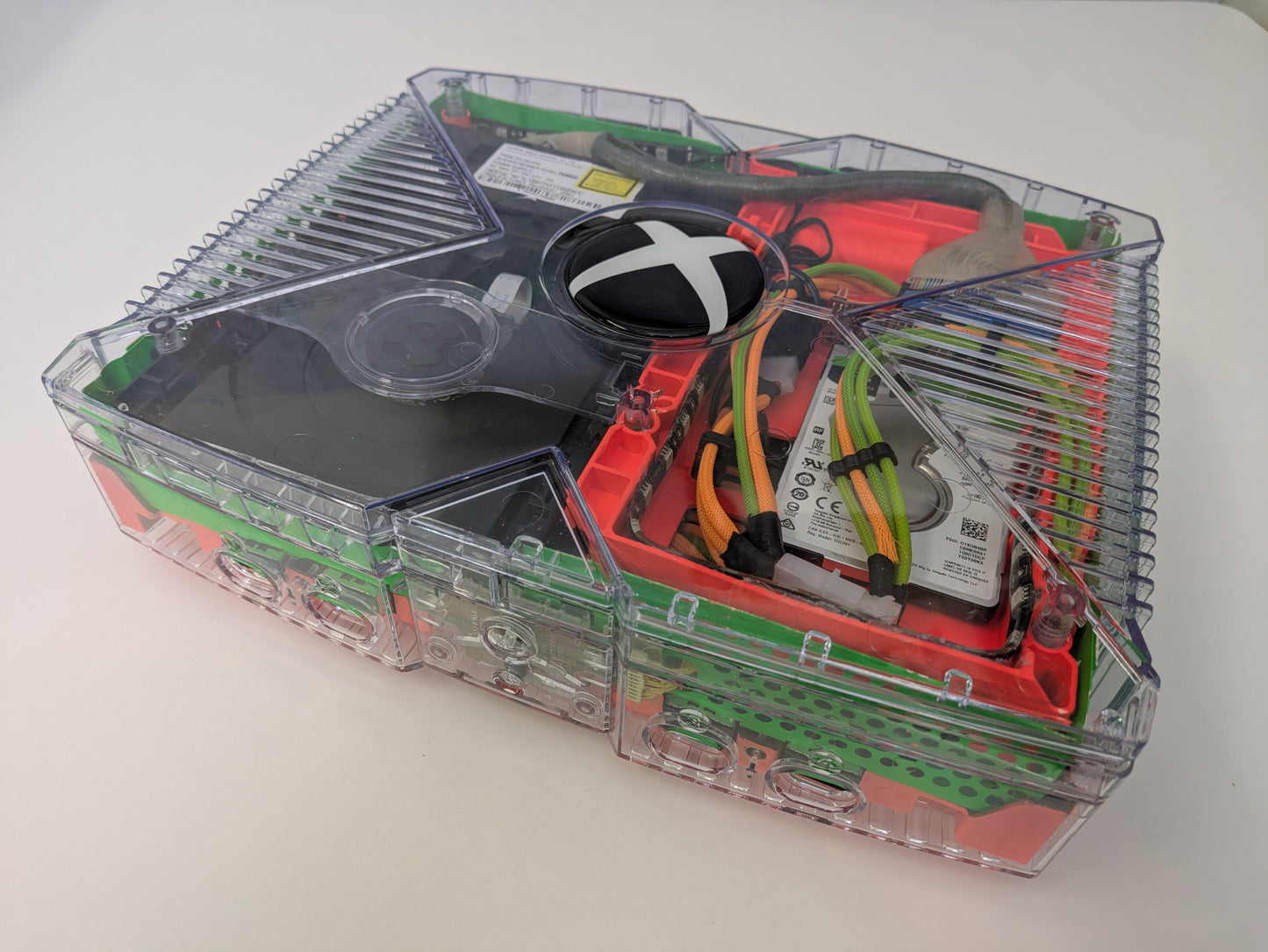 Microsoft Xbox MODDED w/ XBMC DASH - 1TB HARD DRIVE & CUSTOM SHELL & LEDs - TESTED & WORKING - AS-IS