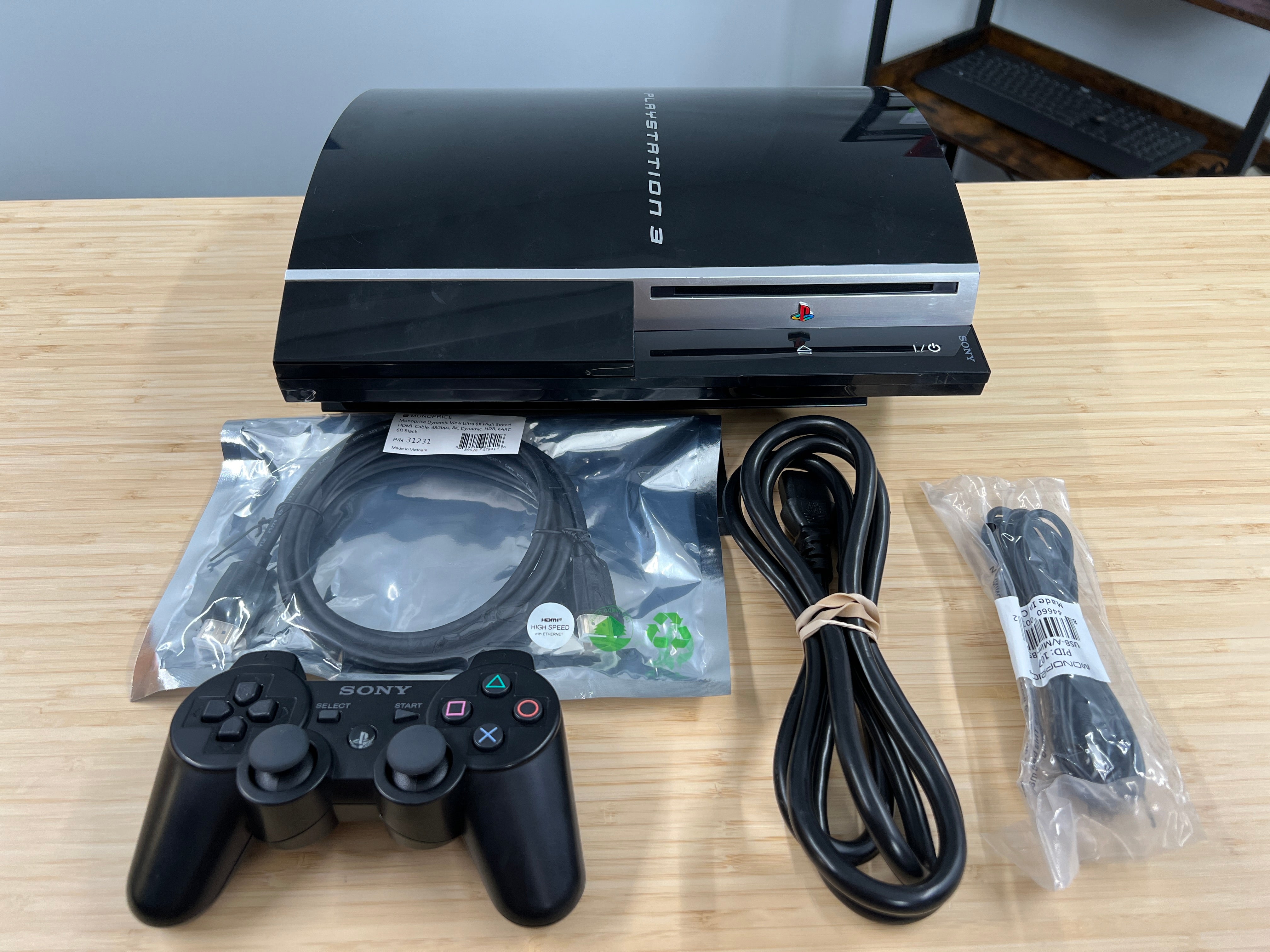 Sony 80GB PlayStation 3 PS3 CECHL01 Console w/ Controller & Cords ...