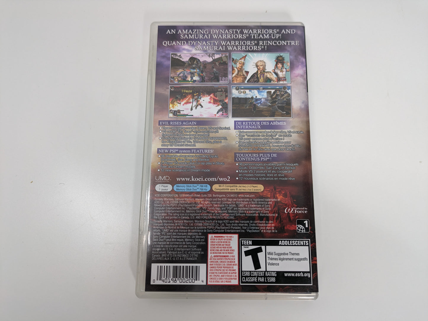 Warriors Orochi 2 (PlayStation Portable PSP) CIB - USED