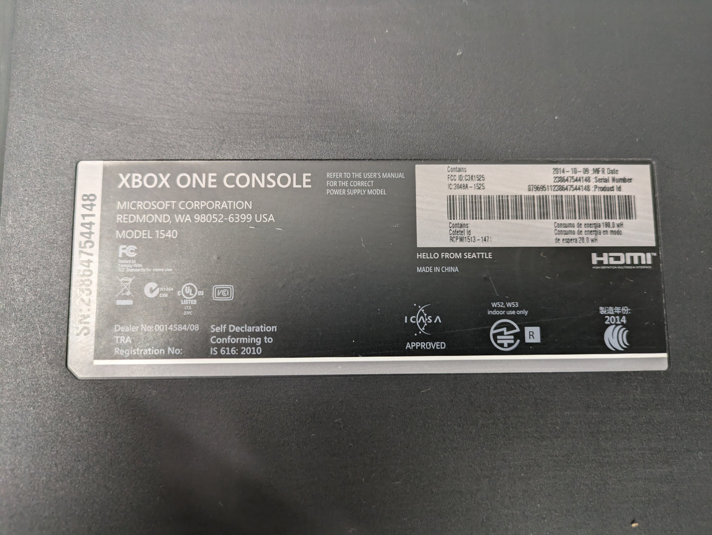 Microsoft 500GB Xbox One Console ONLY - AS-IS