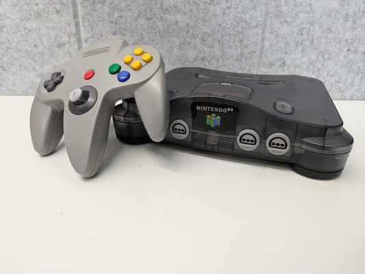 Nintendo 64 N64 Smoke Gray Console w/ Controllers & Cables - USED