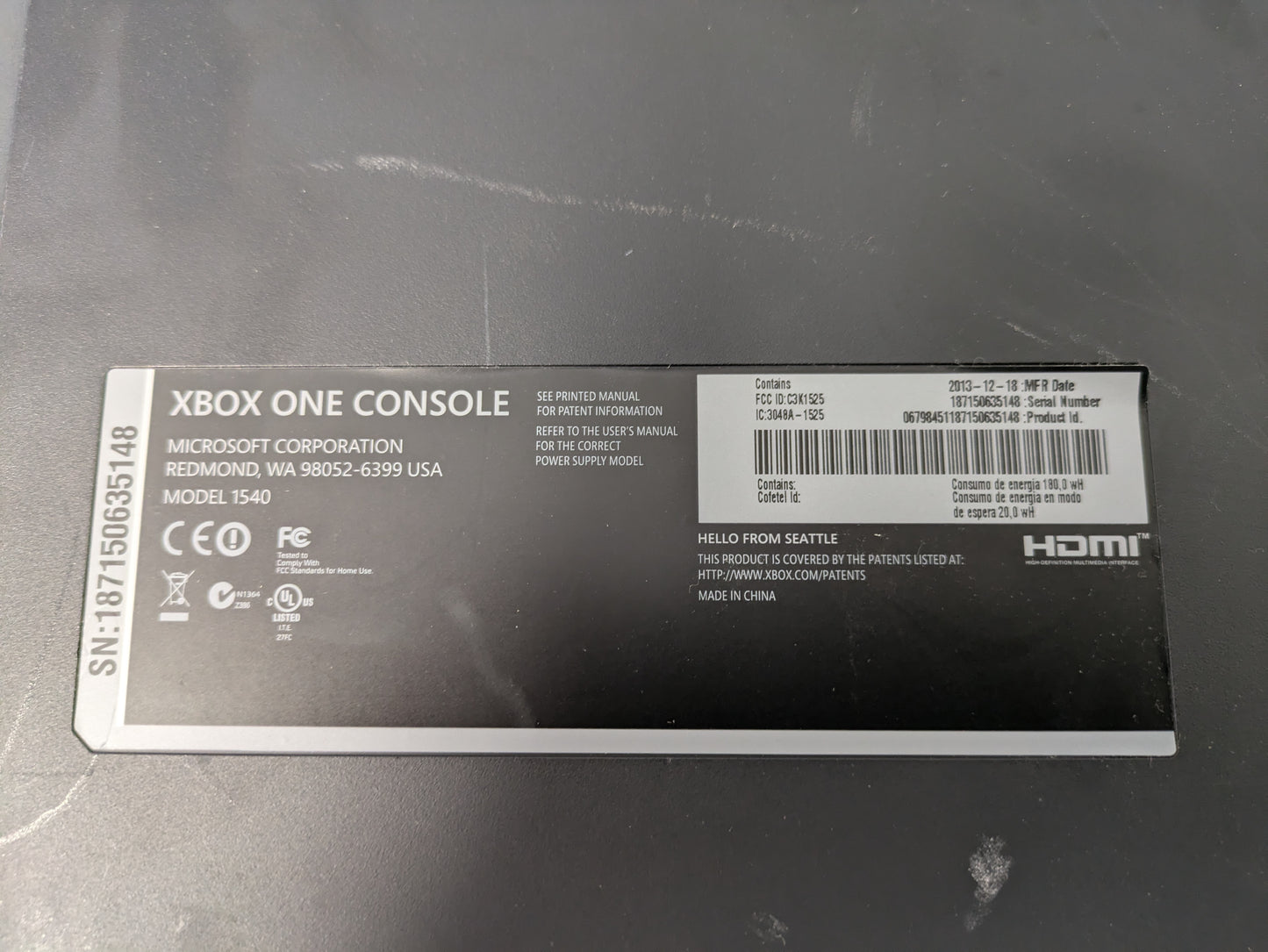 Microsoft 500GB Xbox One Console ONLY - AS-IS (HMH 263)