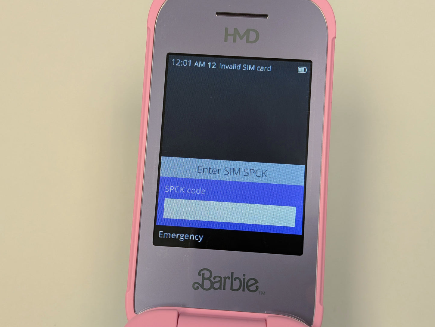 HMD Barbie Flip Phone (UNKNOWN CARRIER) - Phone Only - US Version w/ KaiOS - USED