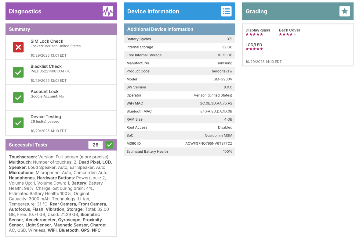 Samsung Galaxy S7 - 32GB - Gold - Verizon - AS-IS