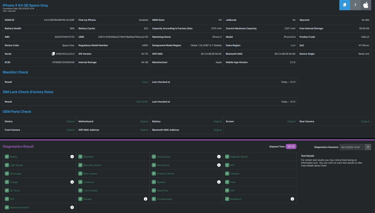 Apple iPhone X - 64GB - Space Gray (w/ Naruto case) - Unlocked - USED