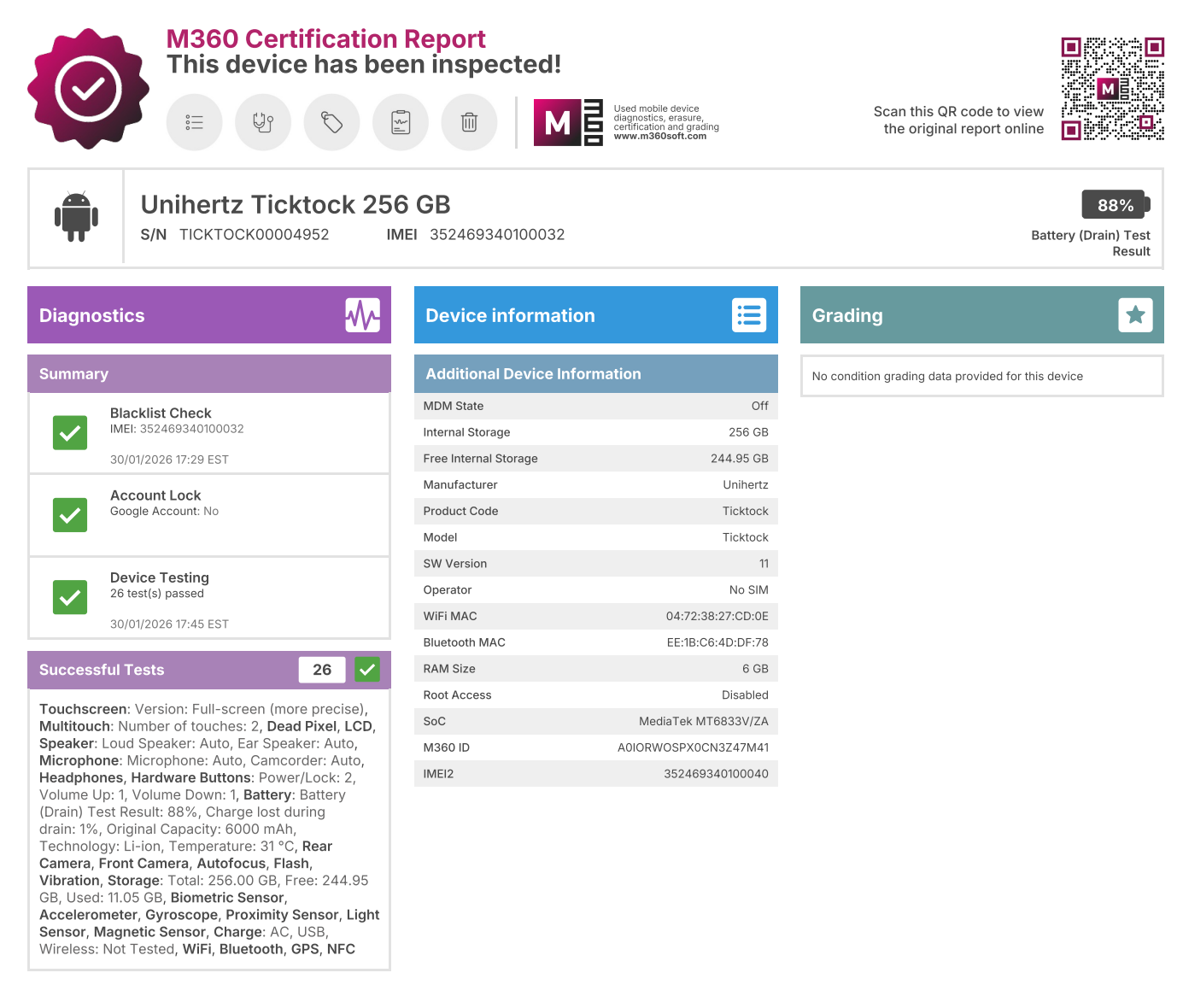 Unihertz TickTock (Network Unlocked) - 256GB - Black - USED