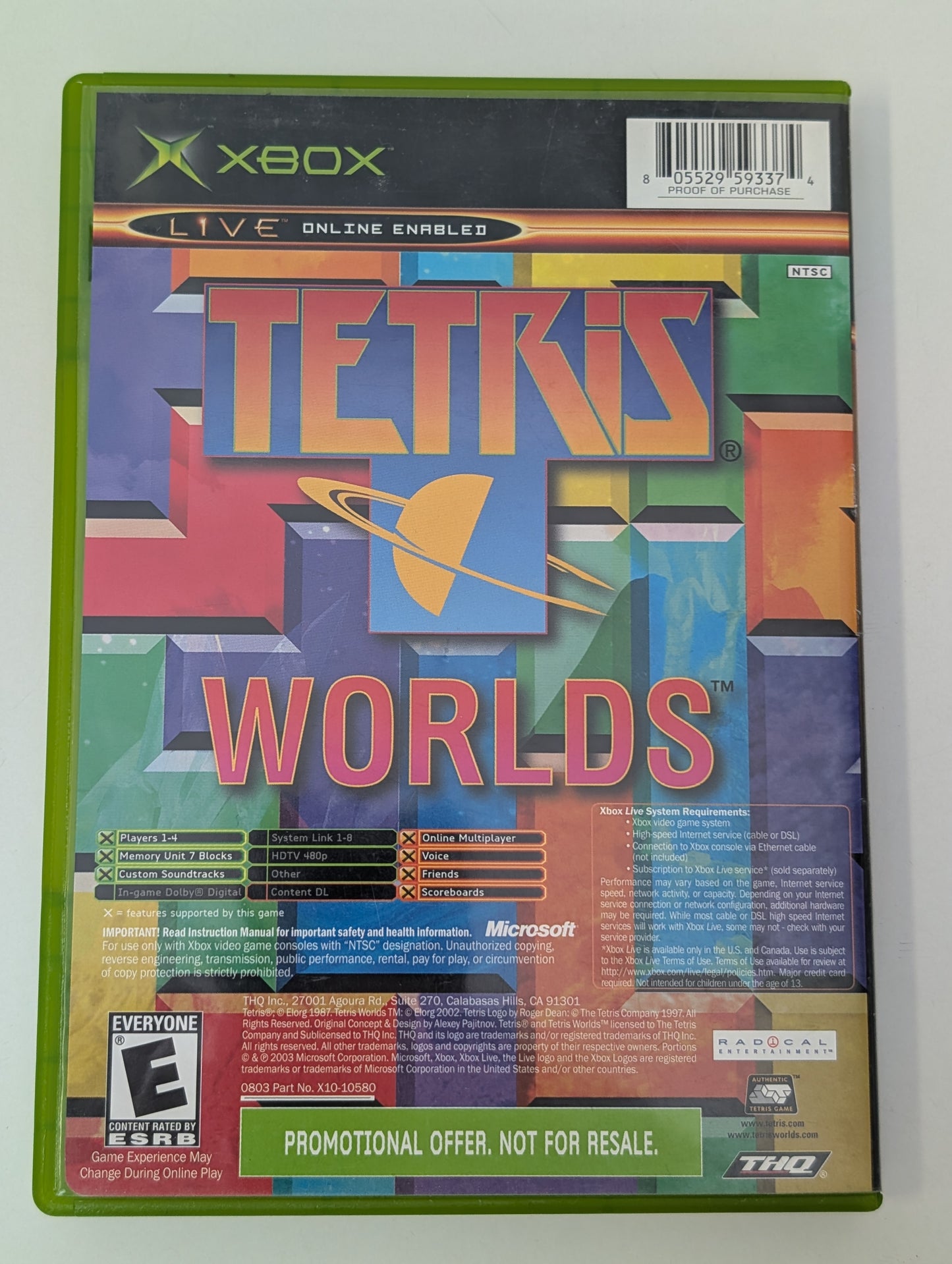 Microsoft OG/Original Xbox Star Wars Clone Wars + Tetris Worlds Bundle - USED