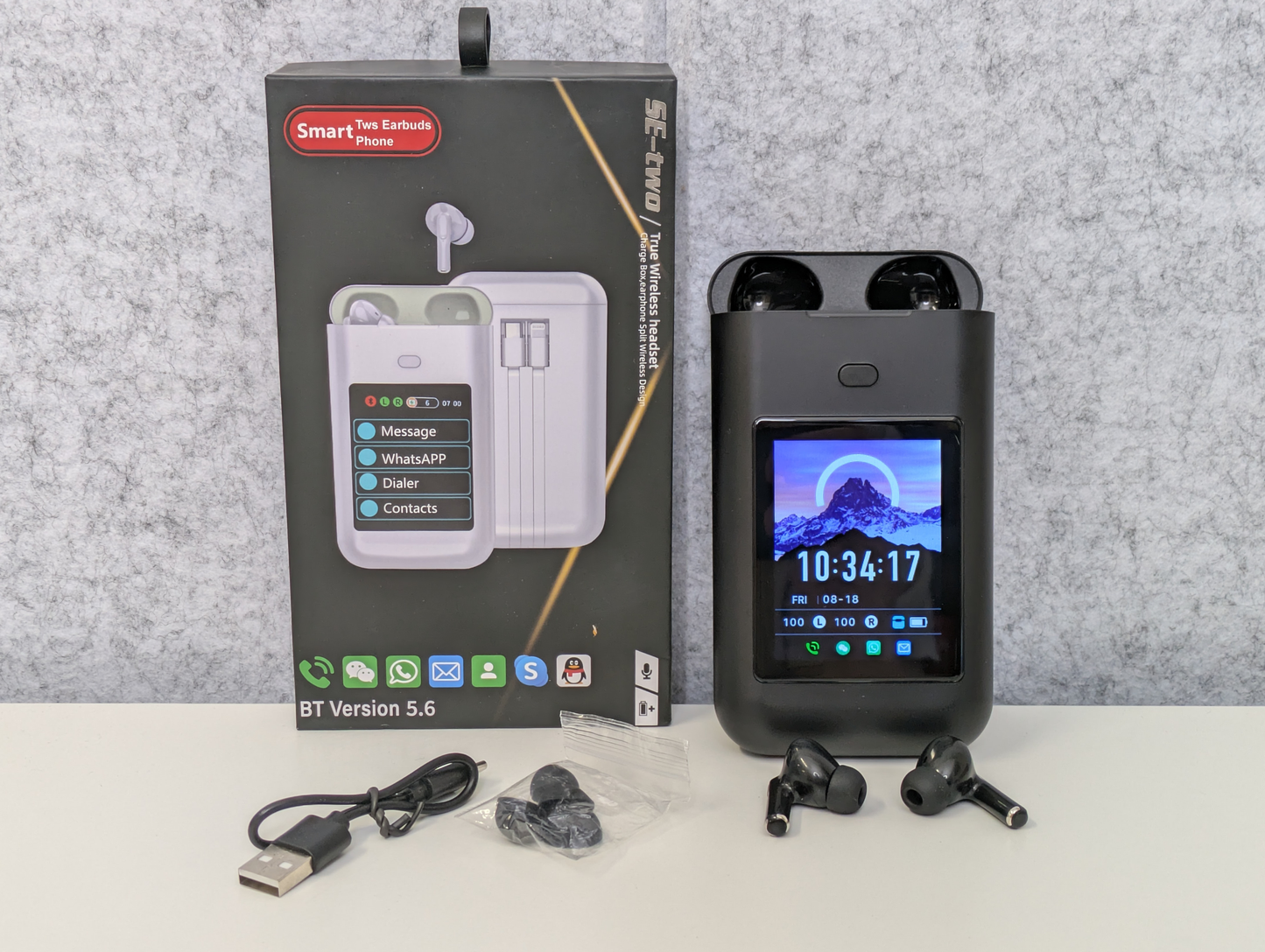 SE-two Battery Bank Smartphone Accessory w/ Built-In Wireless Earbuds - USED