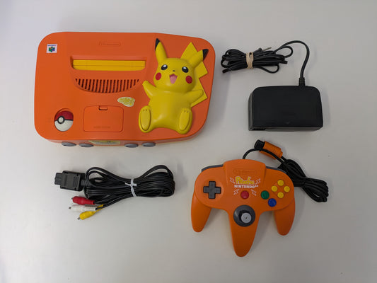 Nintendo 64 N64 - Japanese Limited Edition Orange Pikachu Console - PLAYS US GAMES - USED