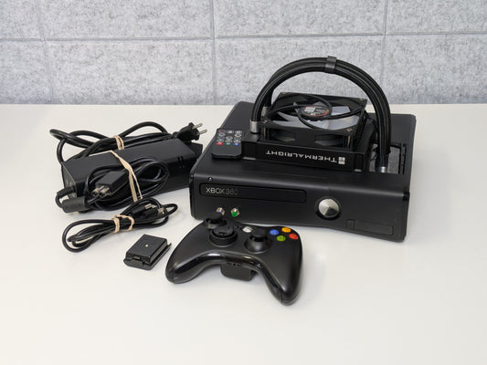 Watercooled Microsoft Xbox 360 S - MODDED w/ Aurora Dashboard & Games - Black - 110GB - USED - Used