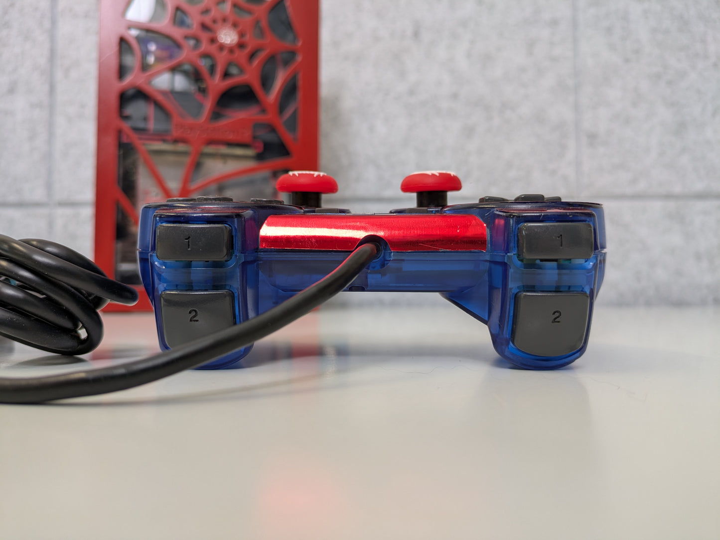 Sony PlayStation 2 PS2 - CUSTOM Spider-Man Themed Console w/ Controller & Memory Card - USED