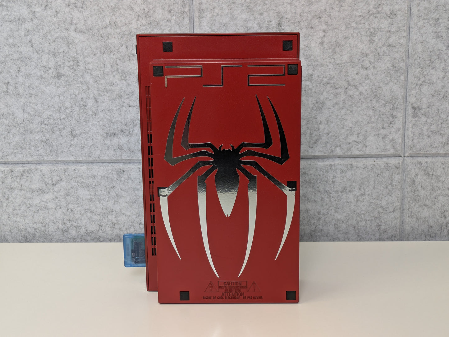 Sony PlayStation 2 PS2 - CUSTOM Spider-Man Themed Console w/ Controller & Memory Card - USED