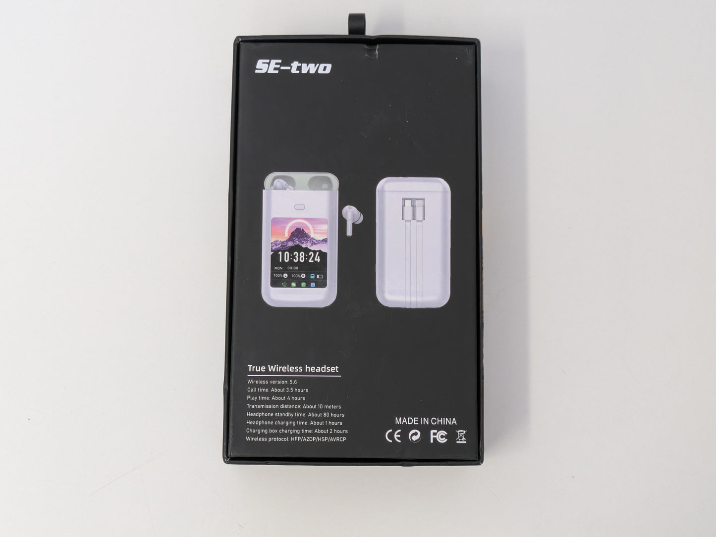 SE-two Battery Bank Smartphone Accessory w/ Built-In Wireless Earbuds - USED