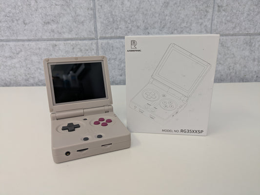 Anbernic RG35XXSP (DMG Gray) w/ 64GB microSD card - GBA SP emulator console - USED LIKE NEW
