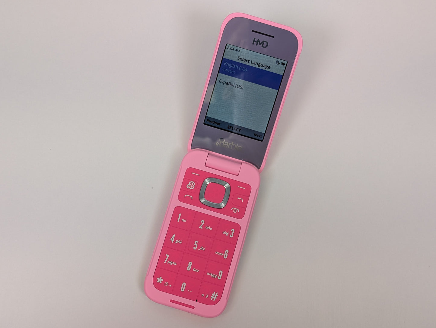 HMD Barbie Flip Phone (Network Unlocked) - US Version w/ KaiOS - Pink - USED