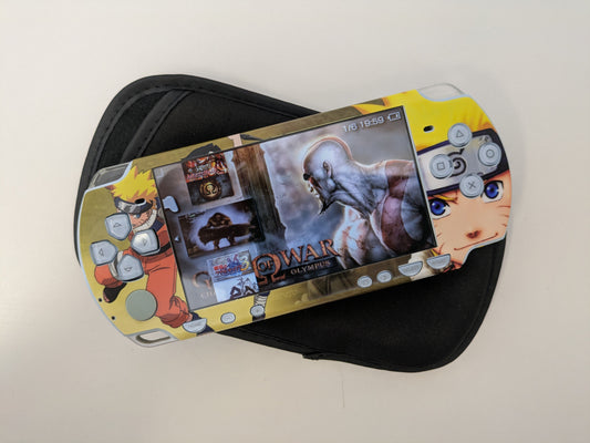 Sony PlayStation Portable PSP 1000 (Baby Blue w/Naruto Stickers) MODDED w/ 6.60 PRO-C CFW - CONSOLE ONLY - FAULTY UMD DRIVE - Used