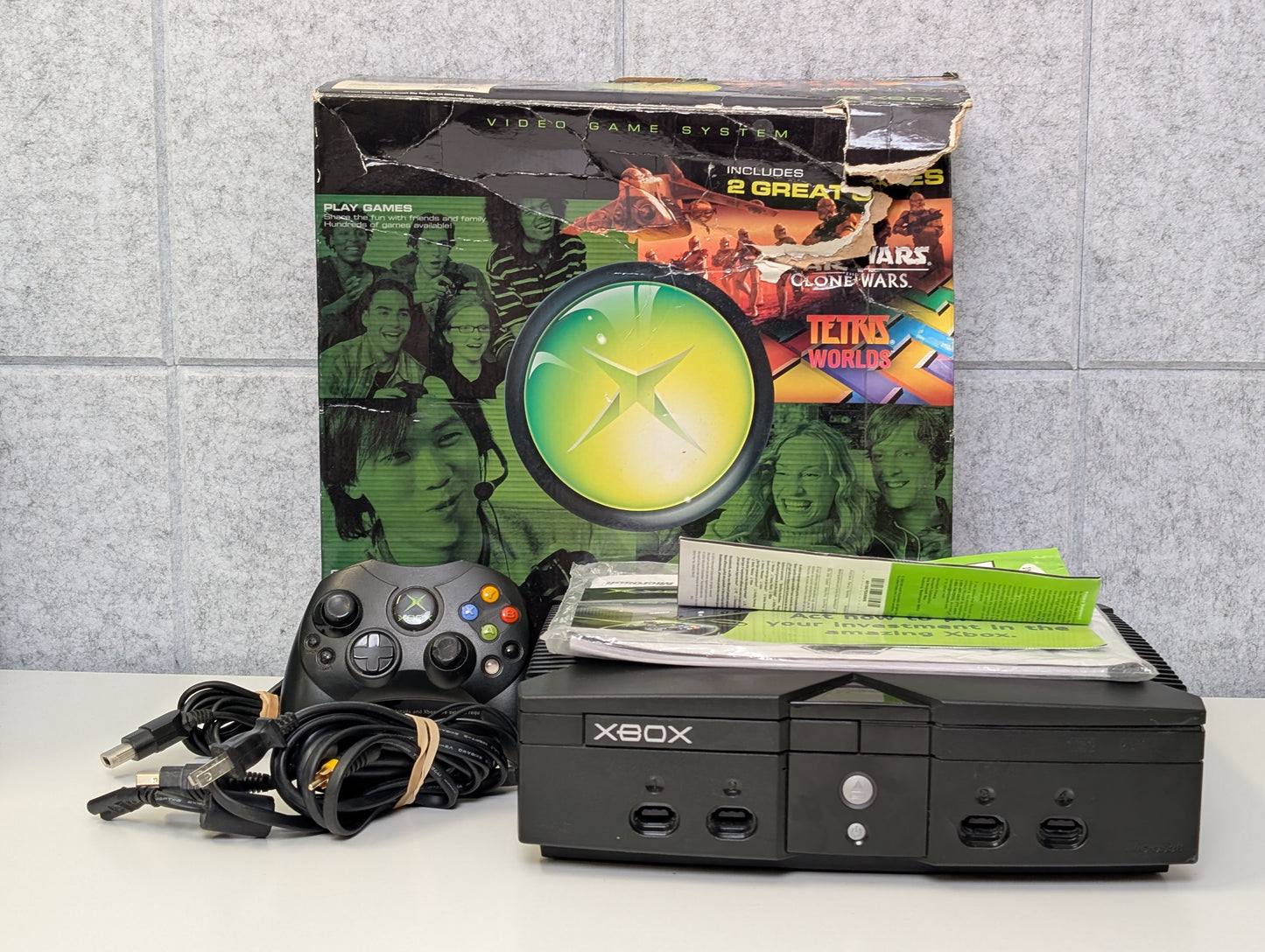 Microsoft OG/Original Xbox Star Wars Clone Wars + Tetris Worlds Bundle - USED