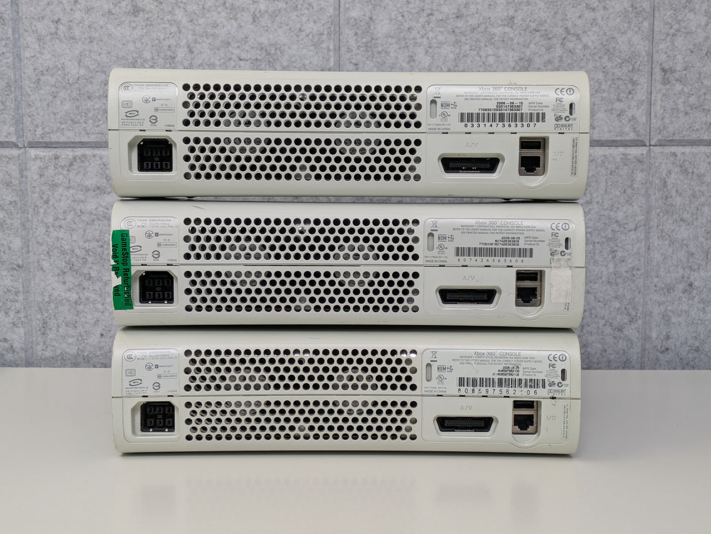 Microsoft Xbox 360 RROD consoles - Lot of 3 - AS-IS