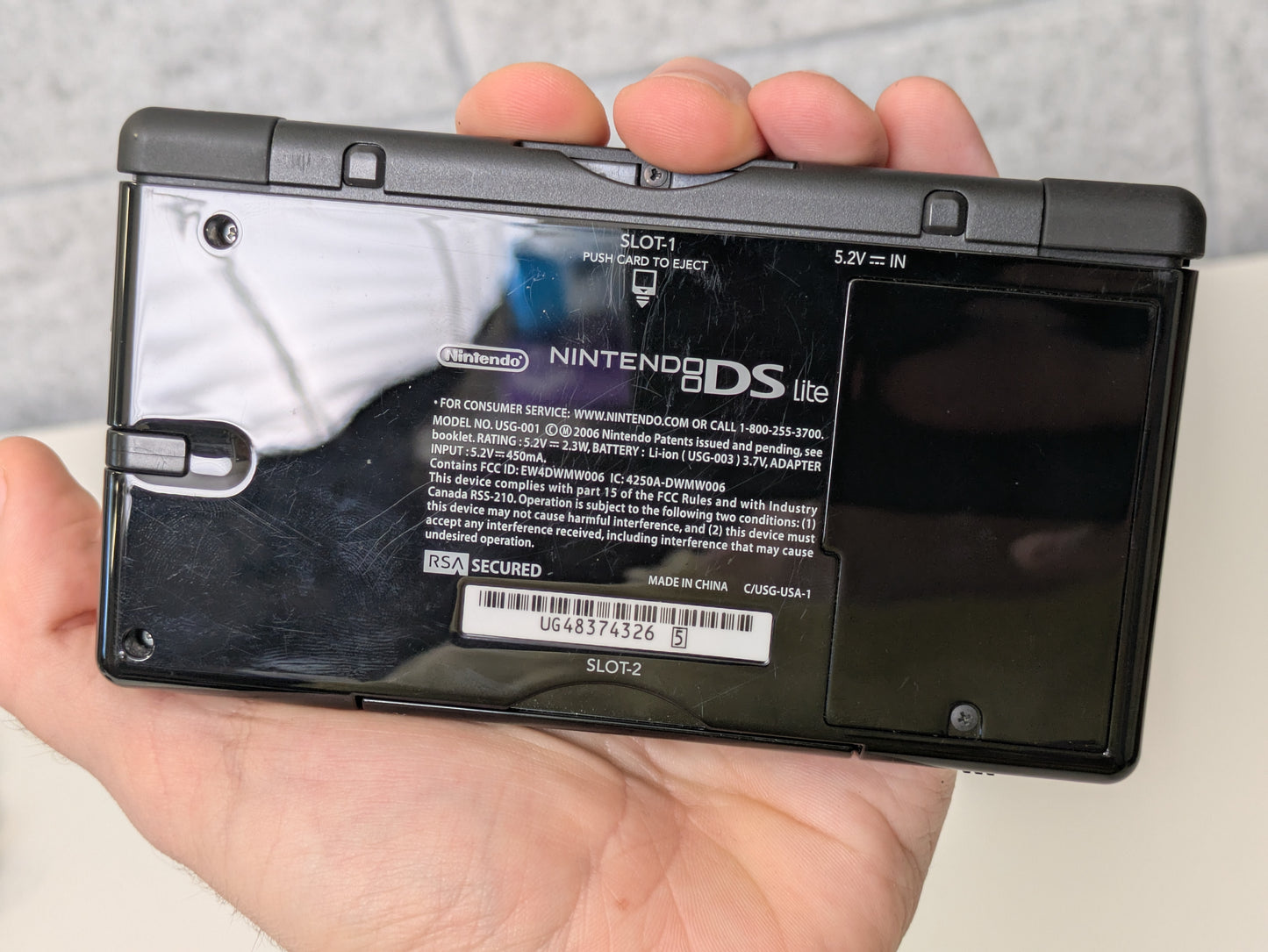 Nintendo DS Lite w/ Stylus & Charger - Onyx Black - Used