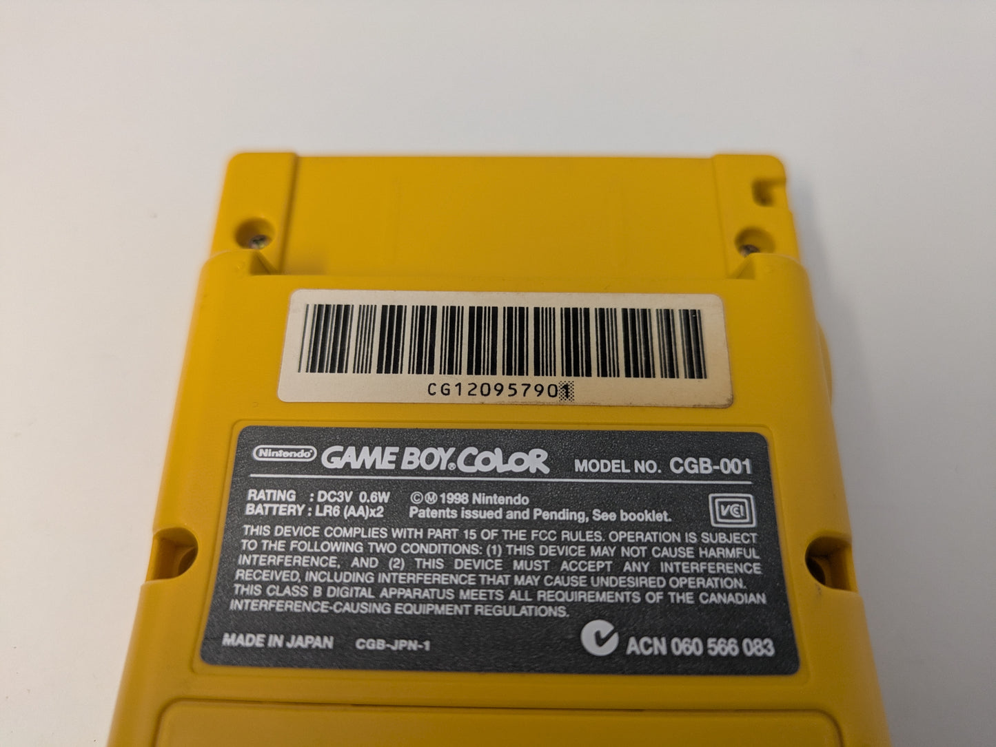 Nintendo Yellow GameBoy Color Handheld Console ONLY - USED (GG94.1)