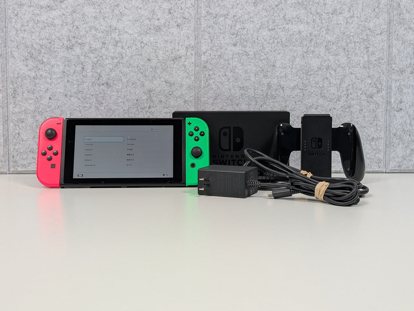 Nintendo Switch w/ accessories - Pink/Green - AS-IS