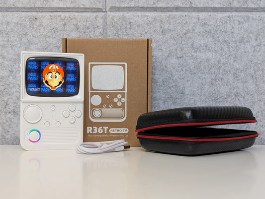 R36T CRT-style Emulation Handheld (White) - 128GB - USED