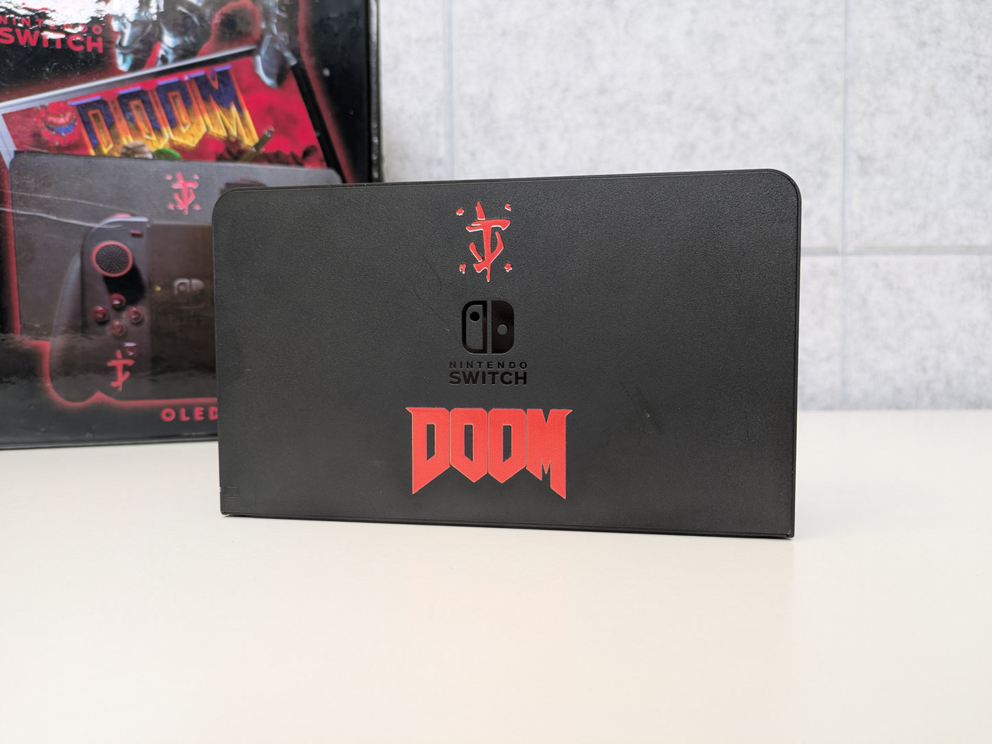 Nintendo Switch OLED - CUSTOM Doomslayer Edition - CIB w/ Custom Box - USED