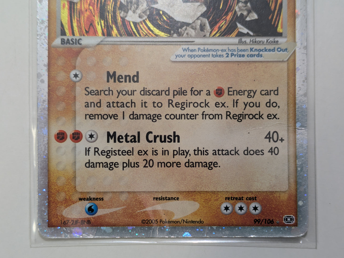 Pokémon TCG - Regirock EX Holo Ultra Rare 99/106 - Emerald (2005) - Damaged