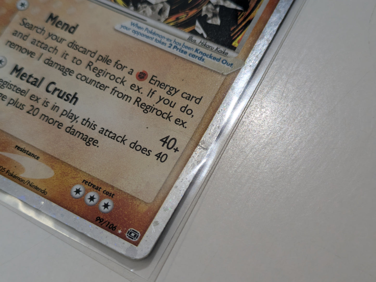 Pokémon TCG - Regirock EX Holo Ultra Rare 99/106 - Emerald (2005) - Damaged