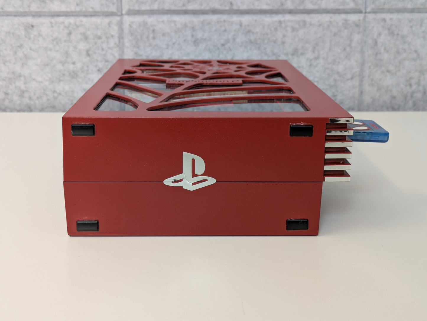 Sony PlayStation 2 PS2 - CUSTOM Spider-Man Themed Console w/ Controller & Memory Card - USED