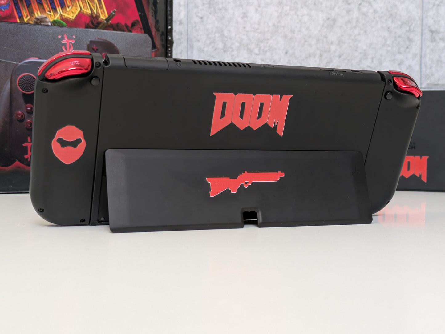 Nintendo Switch OLED - CUSTOM Doomslayer Edition - CIB w/ Custom Box - USED