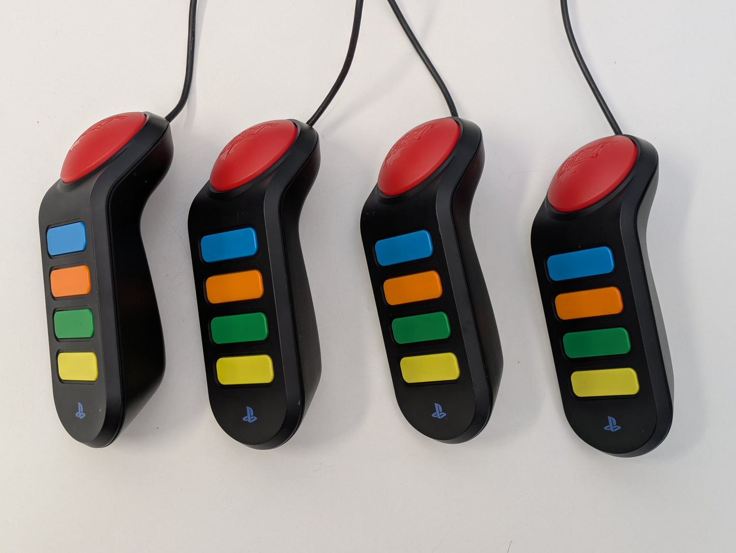 Set of 4 Buzz! Controllers for PS2 & PS3 - Trivia Quiz Game Buzzers - USED