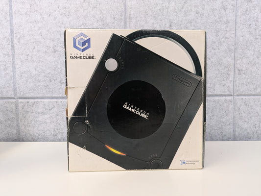 Nintendo Black GameCube Console w/ Box, Controllers, & Cords - USED (GG93)