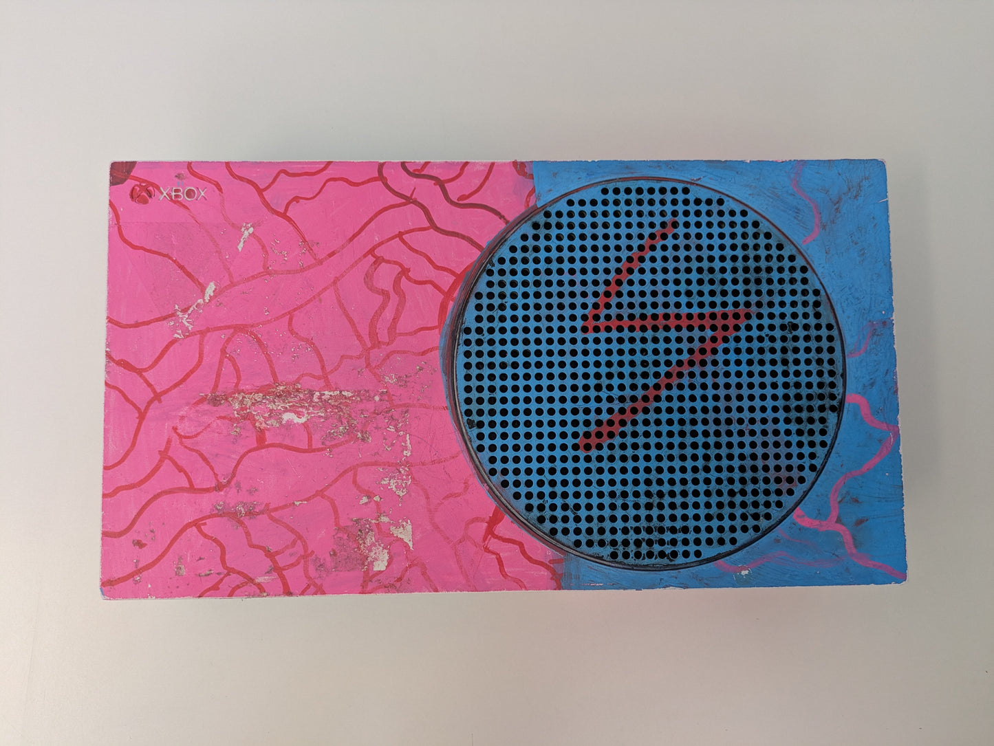 Microsoft Xbox Series S 512GB Console w/ accessories - Custom Pink/Blue Paint Job - MISSING FRONT USB PORT - Used